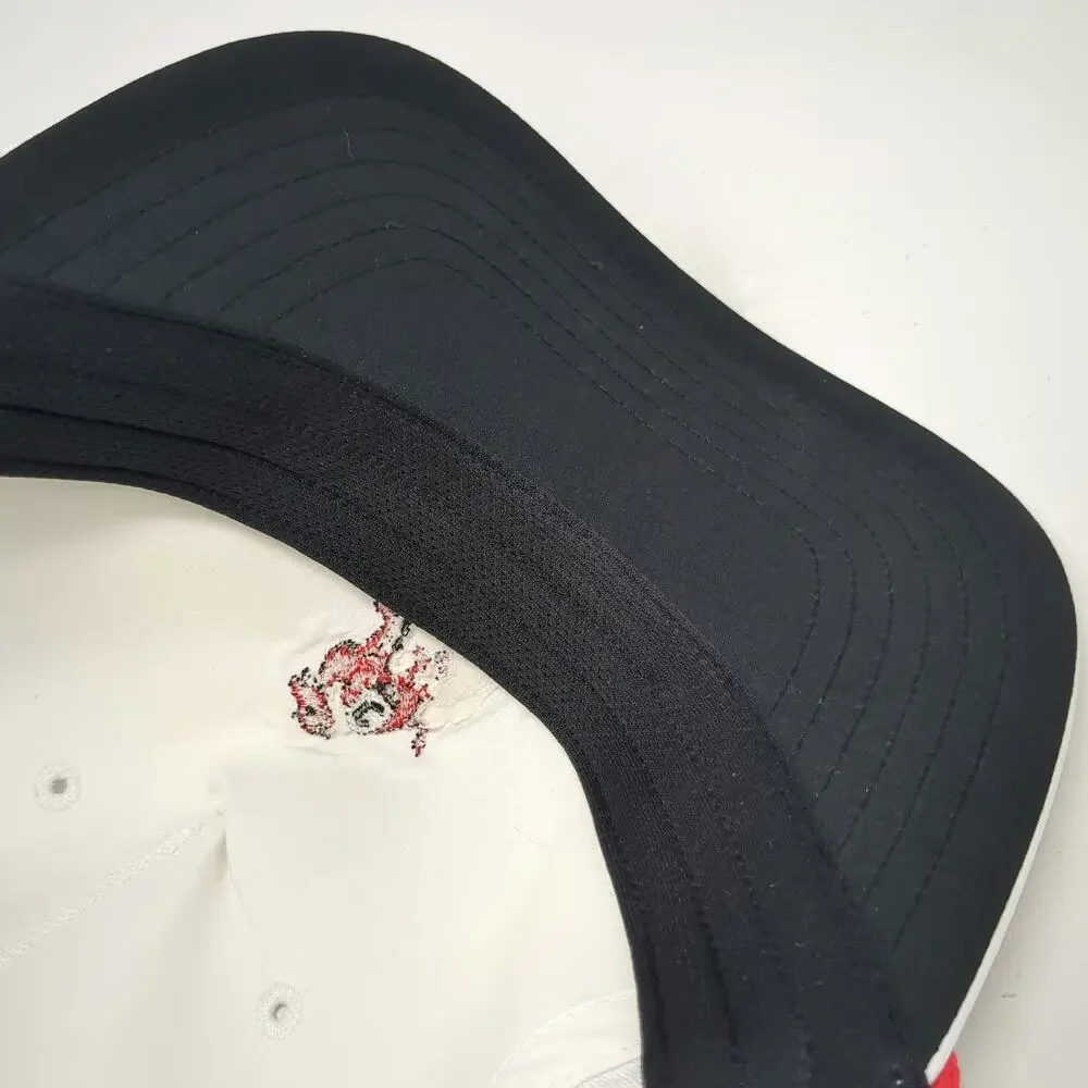 Adidas 5 Panel White Camelback Golf Club Red Rope Snapback Hat Golfing Vintage